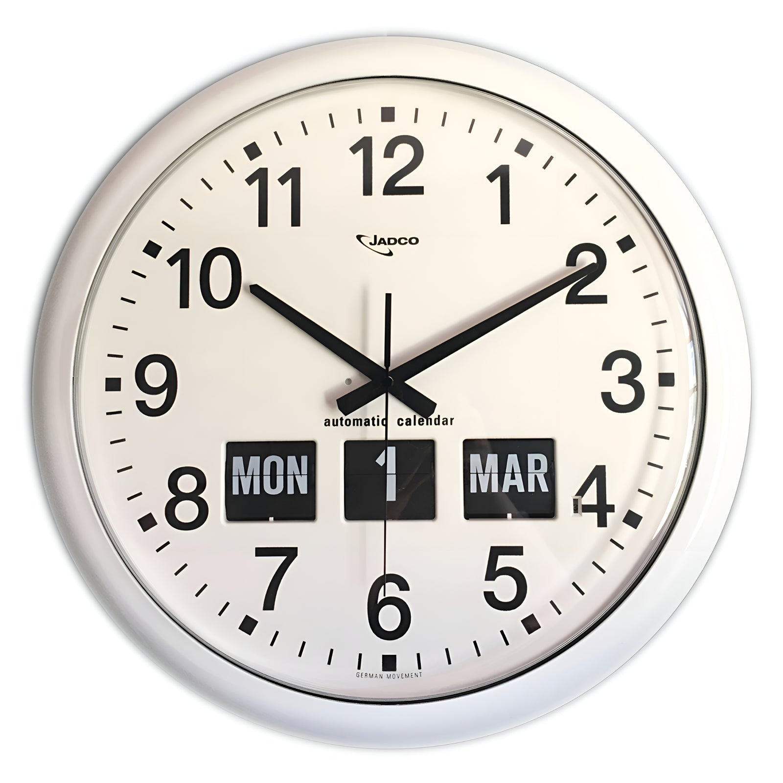 Jadco Analogue With Flip Day and Month Wall Clock White 41cm BQ268 1