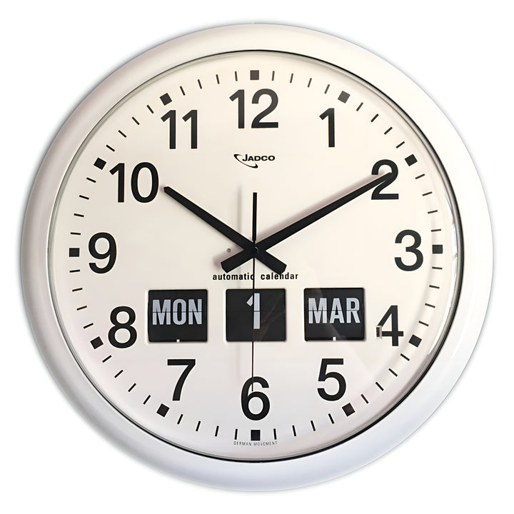 Jadco Analogue With Flip Day and Month Wall Clock White 41cm BQ268 1