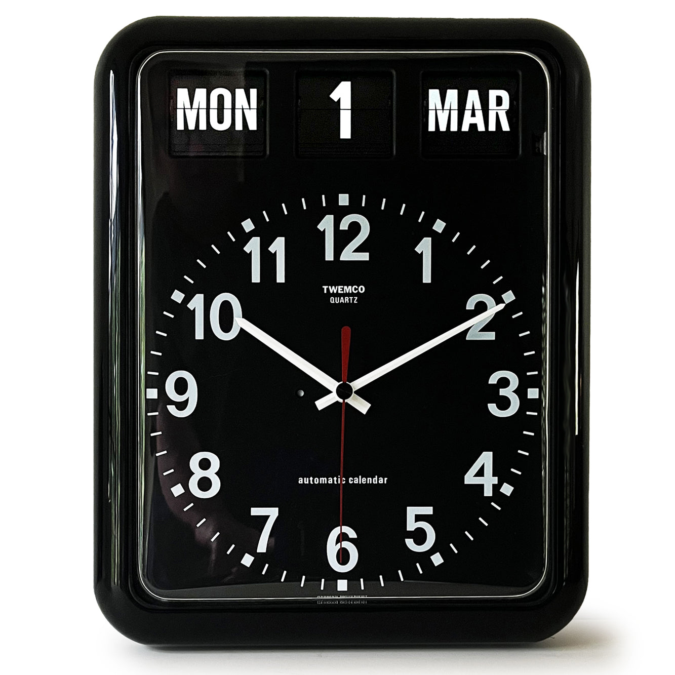 Jadco Analogue with Flip Calendar Wall Clock Black 38cm BQ12-Black 1