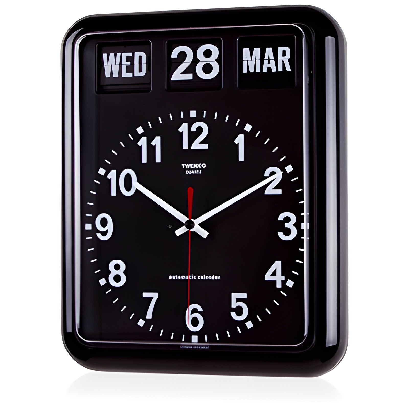 Jadco Analogue with Flip Calendar Wall Clock Black 38cm BQ12-Black 2