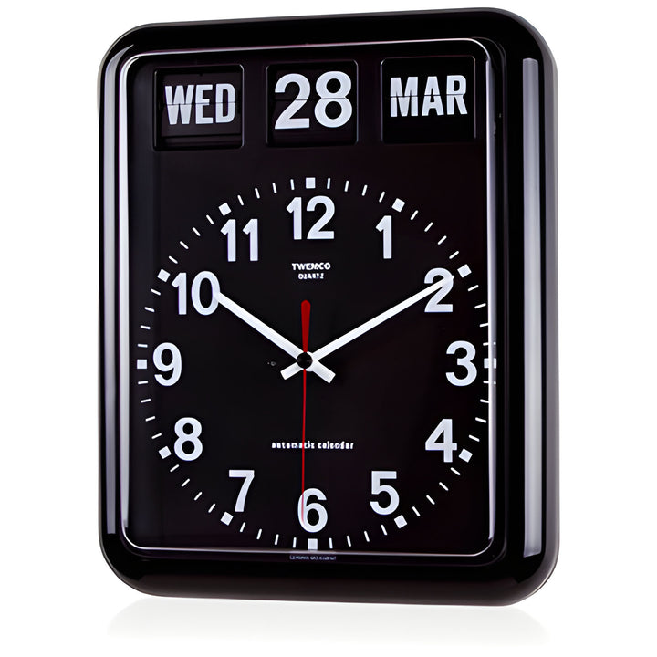 Jadco Analogue with Flip Calendar Wall Clock Black 38cm BQ12-Black 2