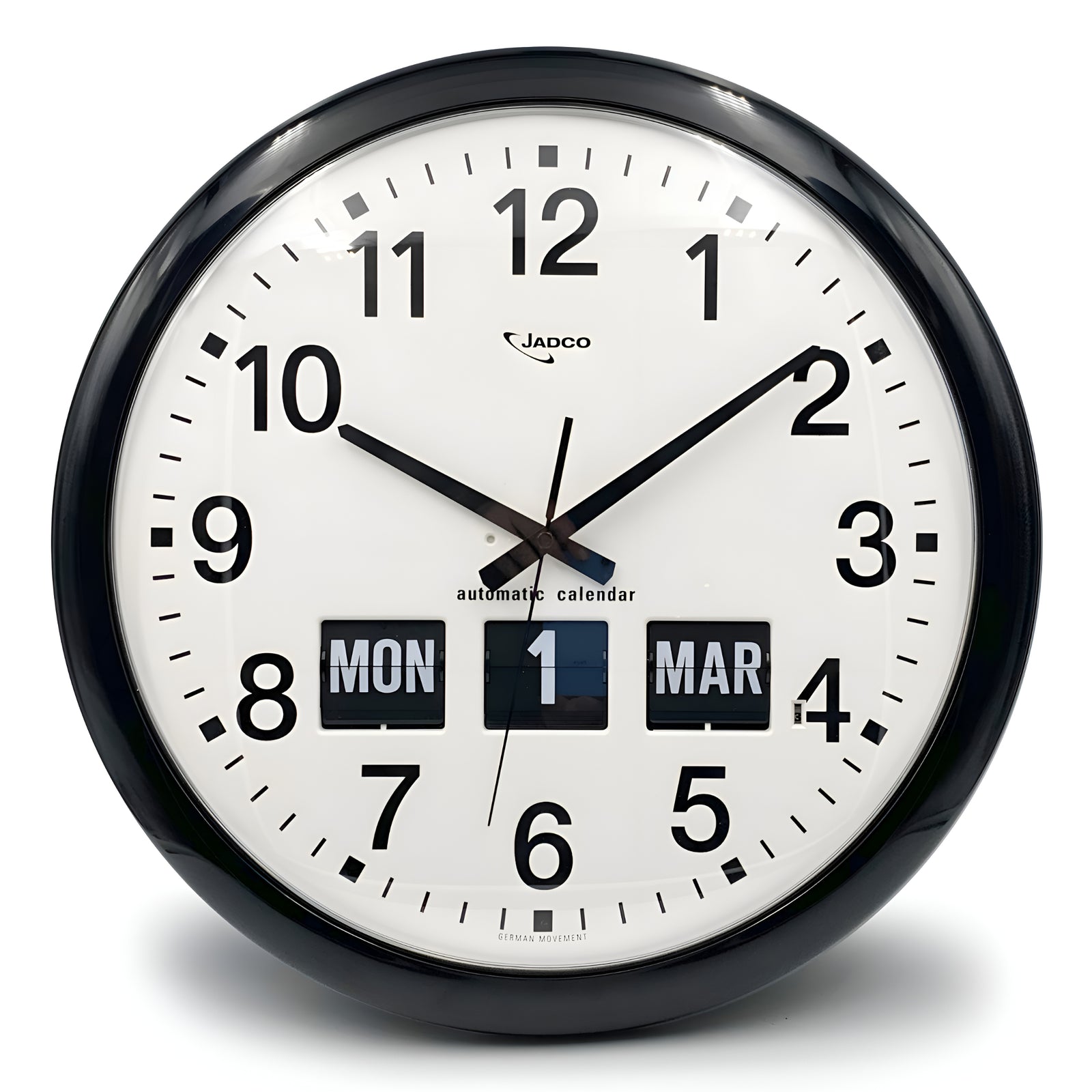 Jadco Analogue with Flip Day and Month Wall Clock, Black, 41cm 1