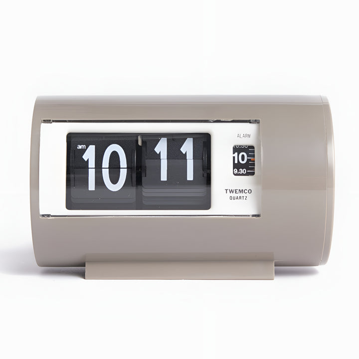 Jadco Cylindrical Flip Card Rotating Dial Alarm Clock Grey 12cm AP28-Grey Front