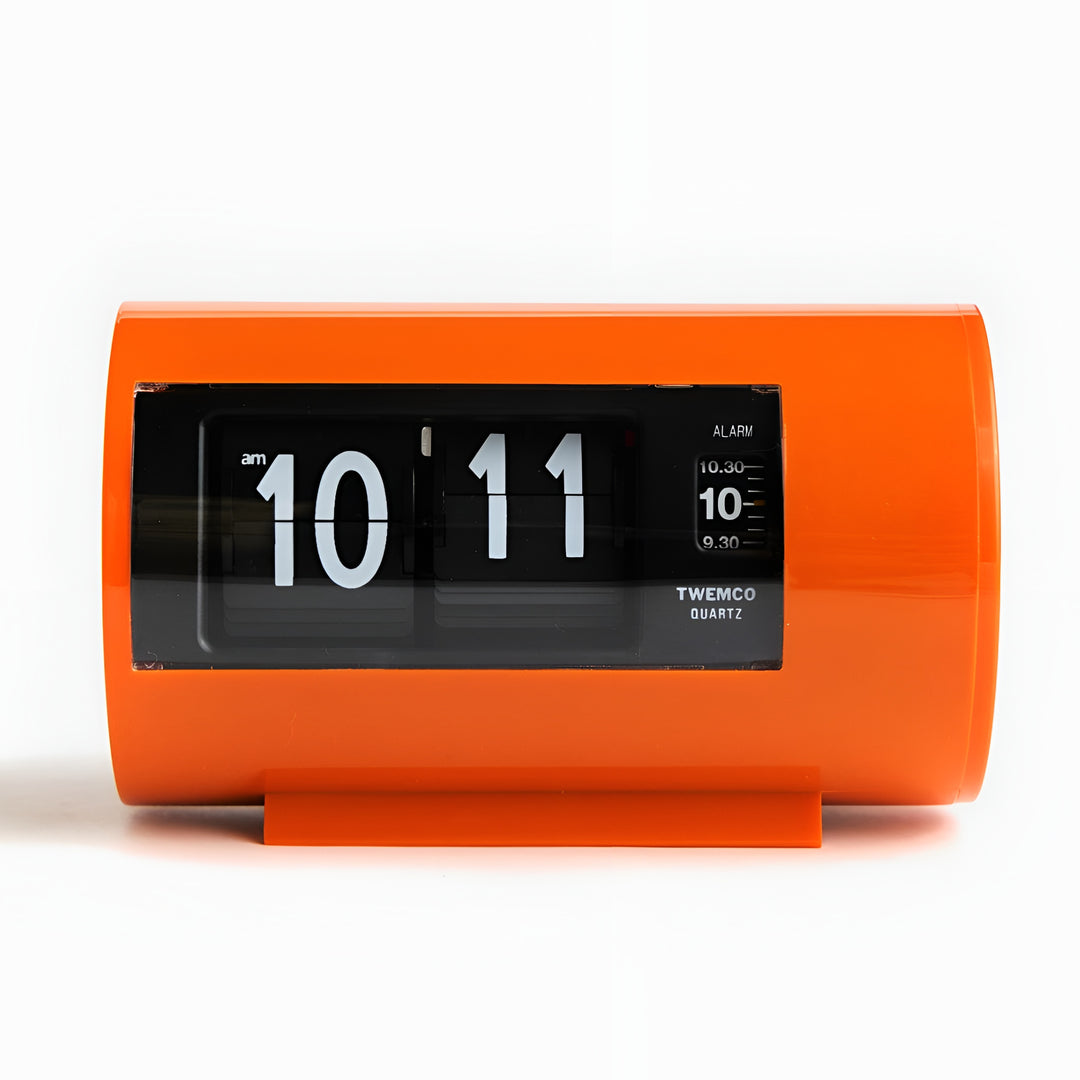 Jadco Cylindrical Flip Card Rotating Dial Alarm Clock Orange 12cm AP28-Orange Front