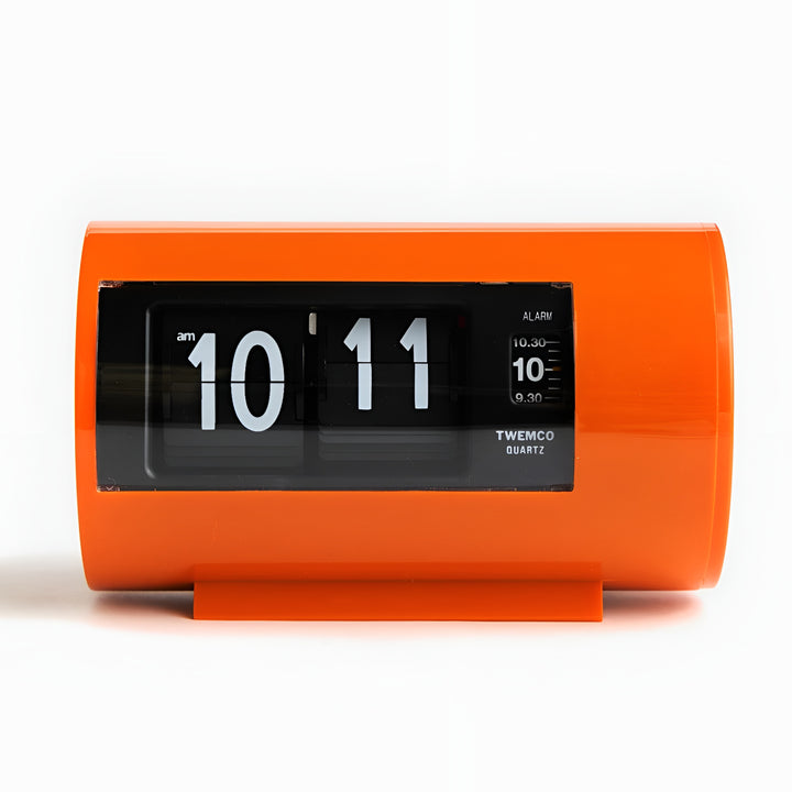 Jadco Cylindrical Flip Card Rotating Dial Alarm Clock Orange 12cm AP28-Orange Front