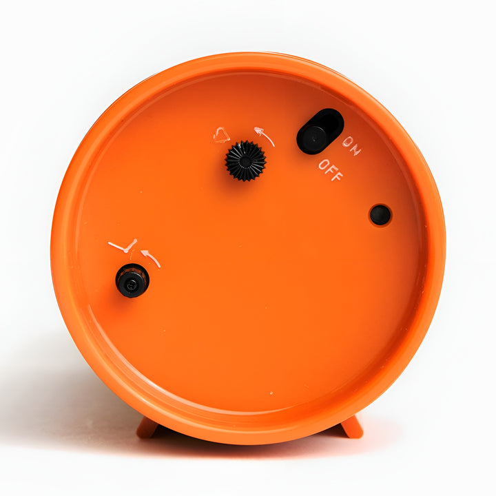 Jadco Cylindrical Flip Card Rotating Dial Alarm Clock Orange 12cm AP28-Orange Side
