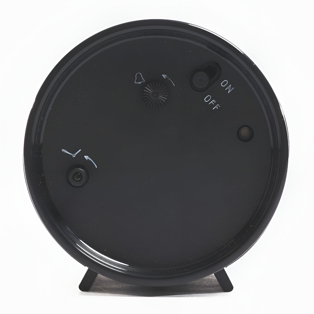 Jadco Cylindrical Flip Card Rotating Dial Alarm Clock Black 12cm AP28-Black Side