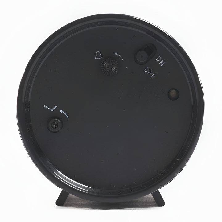 Jadco Cylindrical Flip Card Rotating Dial Alarm Clock Black 12cm AP28-Black Side