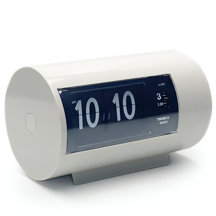 Jadco Cylindrical Flip Card Rotating Dial Alarm Clock White 12cm AP28-White 3