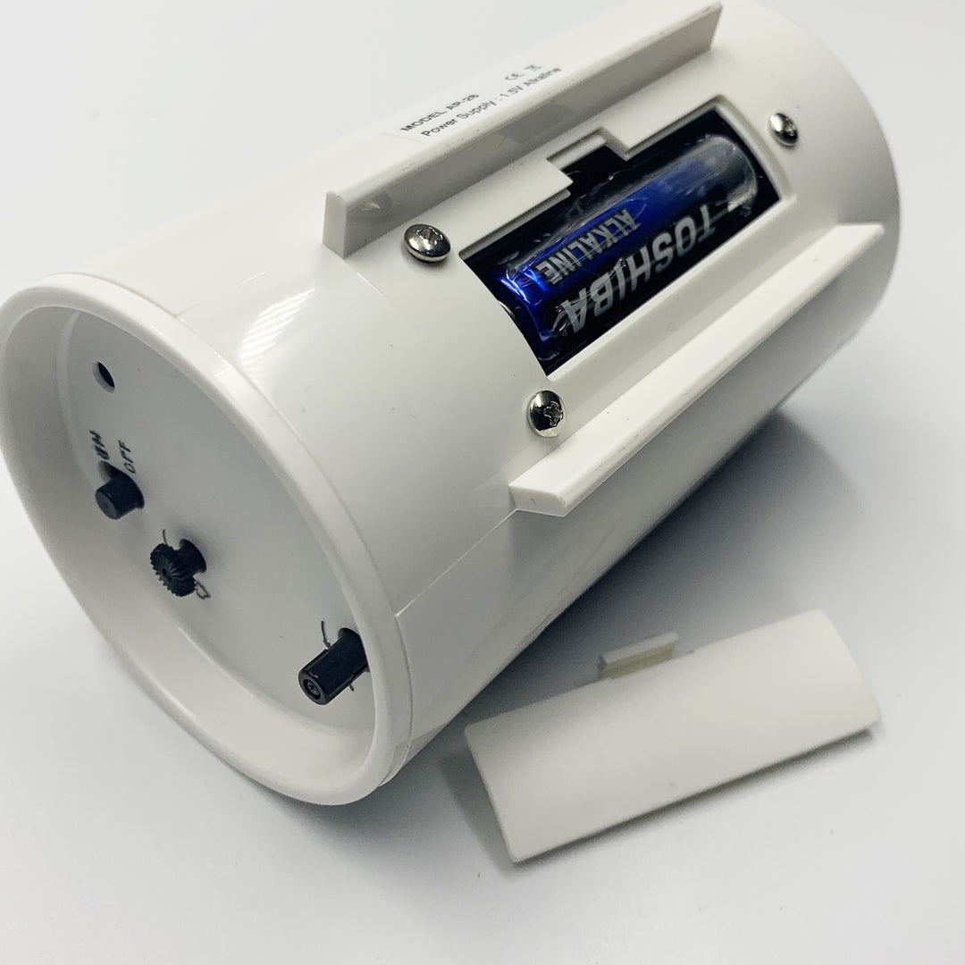 Jadco Cylindrical Flip Card Rotating Dial Alarm Clock White 12cm AP28-White 4