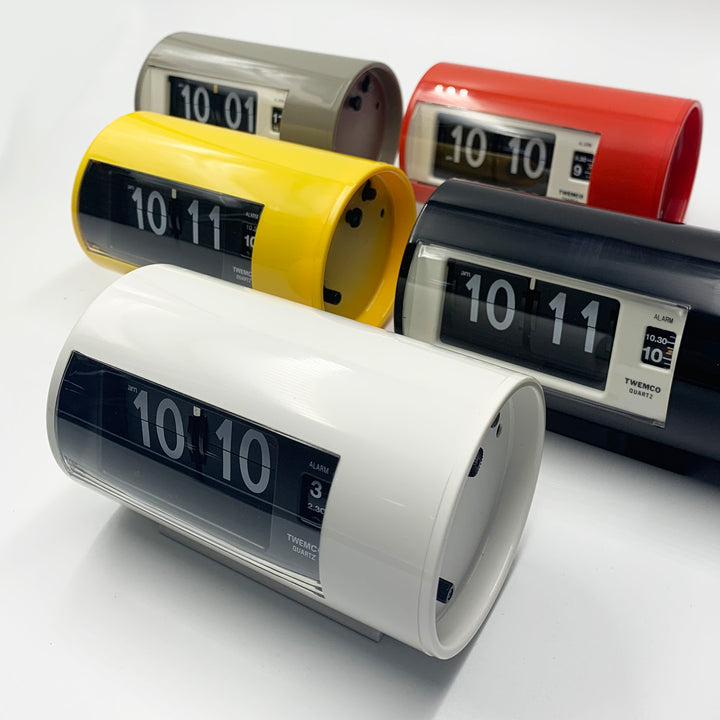 Jadco Cylindrical Flip Card Rotating Dial Alarm Clock Yellow 12cm AP28-Yellow 3