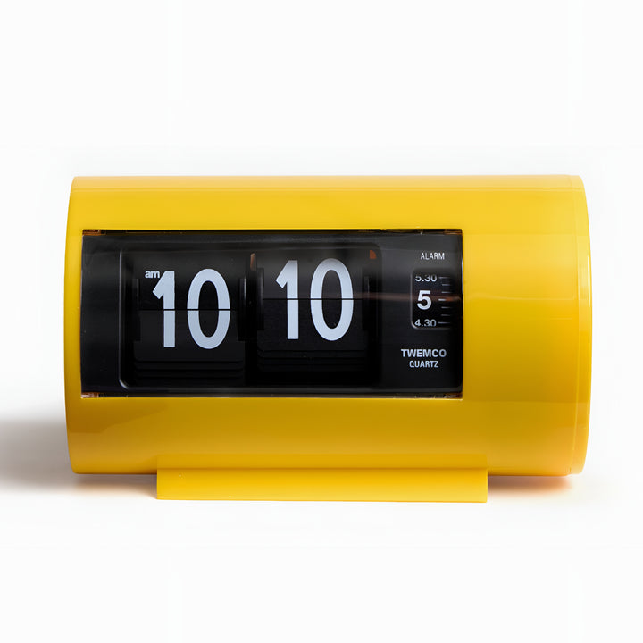 Jadco Cylindrical Flip Card Rotating Dial Alarm Clock Yellow 12cm AP28-Yellow Front
