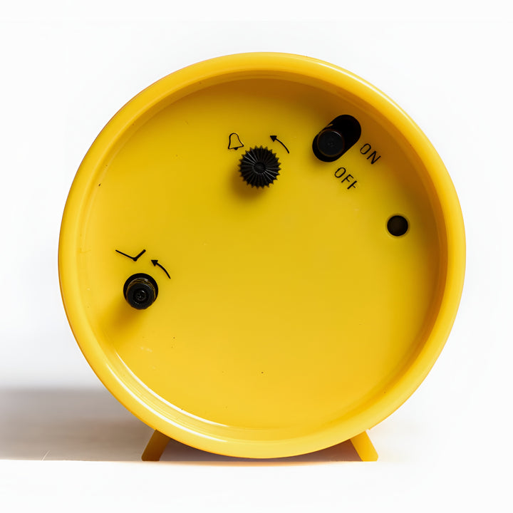 Jadco Cylindrical Flip Card Rotating Dial Alarm Clock Yellow 12cm AP28-Yellow Side