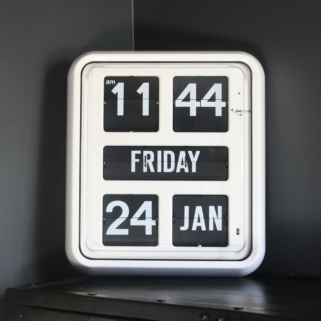 Jadco Day Of The Week Flip Calendar Wall Clock White 38cm BQ170 3