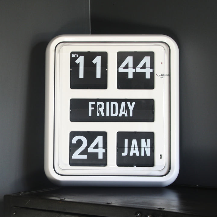 Jadco Day Of The Week Flip Calendar Wall Clock White 38cm BQ170 3