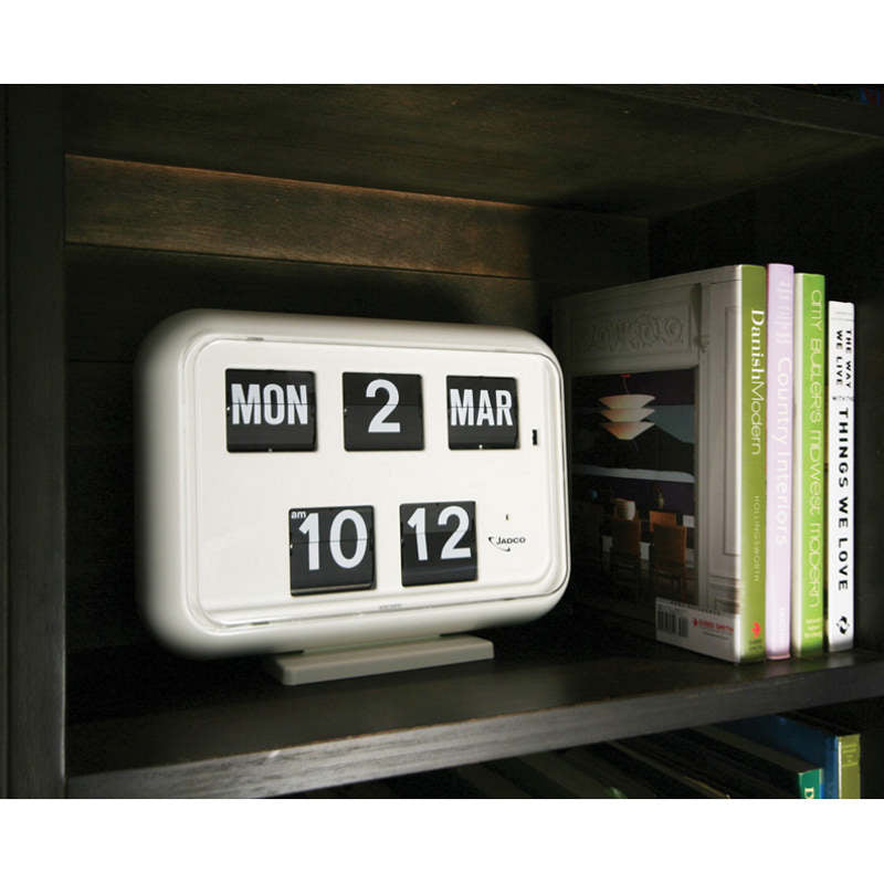 Jadco Digital Flip Calendar Wall and Desk Clock 24hr White 31cm QD3524HR 4 #time-format_24hr