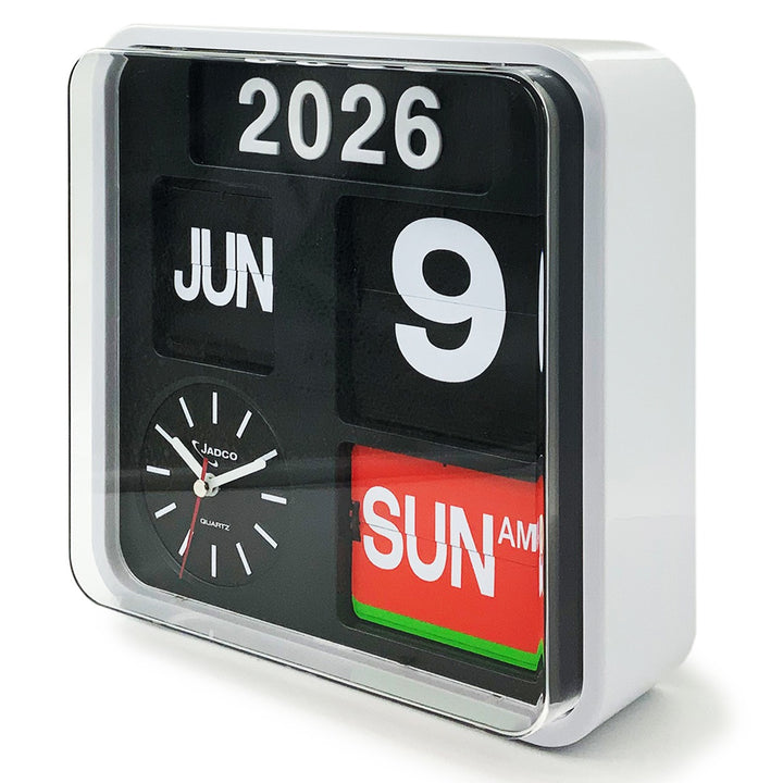 Jadco Fartech Retro Square Flip Calendar Wall Desk Clock Black 24cm AD650-Black 1