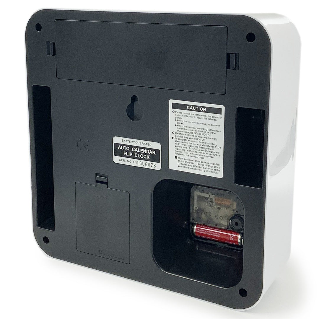 Jadco Fartech Retro Square Flip Calendar Wall Desk Clock Woodgrain 24cm AD650-Woodgrain 4