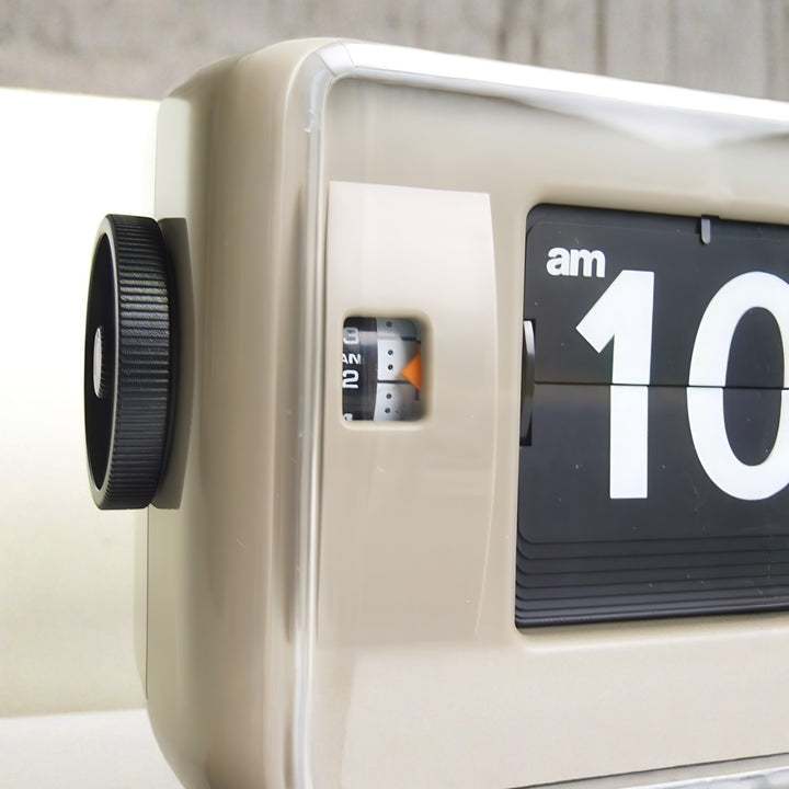 Jadco Flip Card Rotating Dial Alarm Wall and Desk Clock Beige 20cm AL30-Beige CloseUp