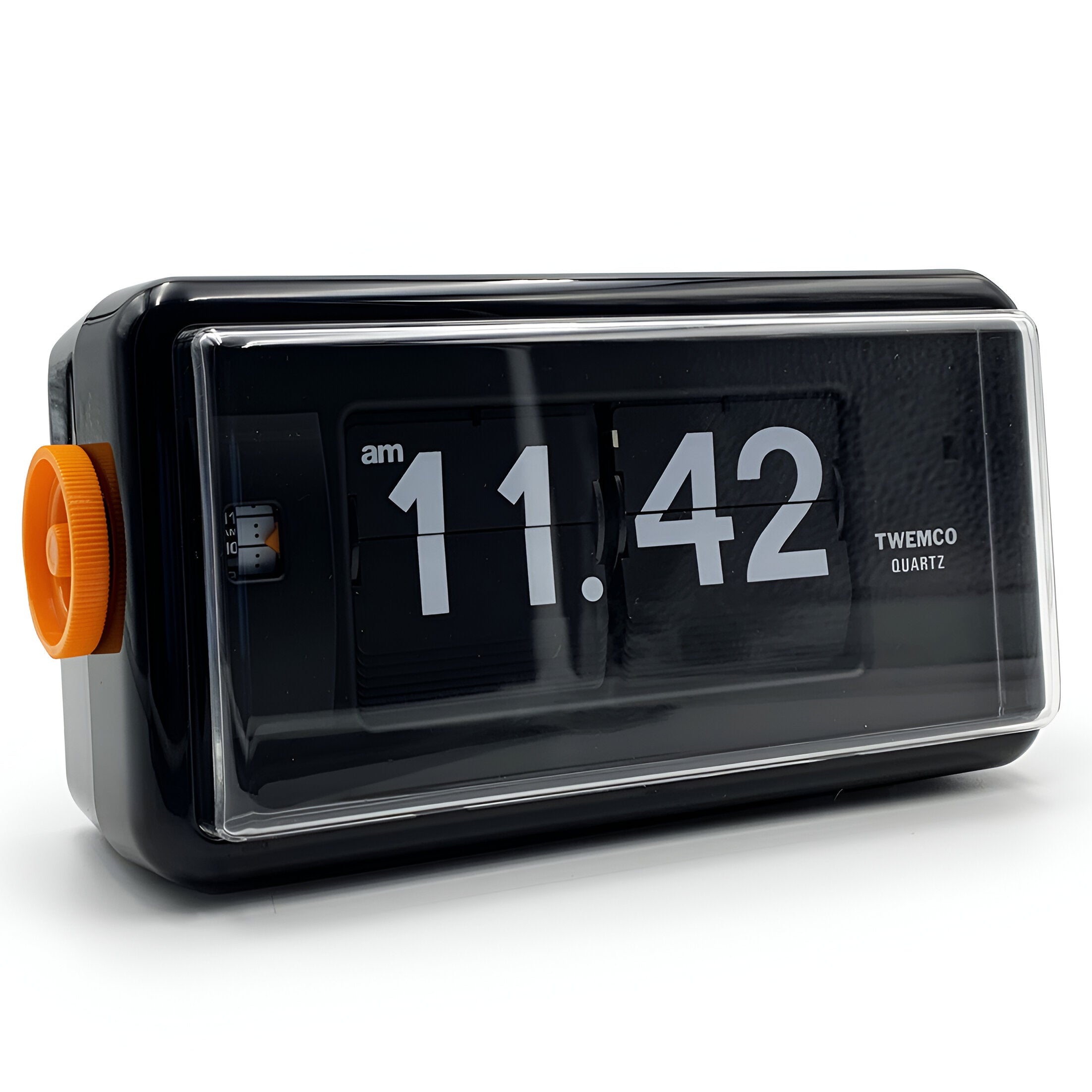 Jadco Flip Card Rotating Dial Alarm Desk Clock Black – Oh Clocks