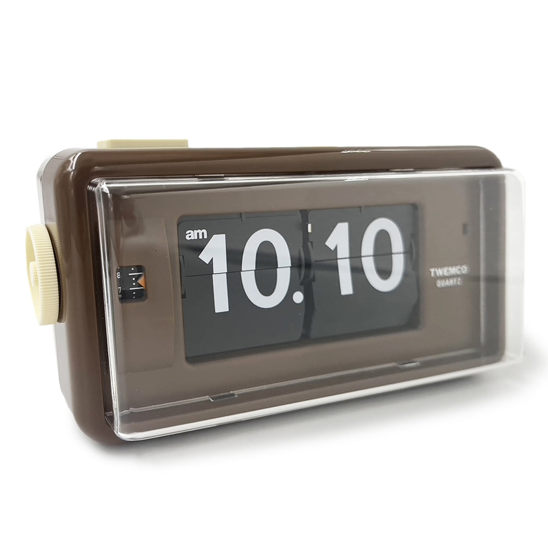 Jadco Flip Card Rotating Dial Alarm Wall and Desk Clock Brown 20cm AL30-Brown
