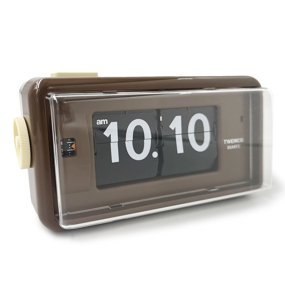 Jadco Flip Card Rotating Dial Alarm Wall and Desk Clock Brown 20cm AL30-Brown