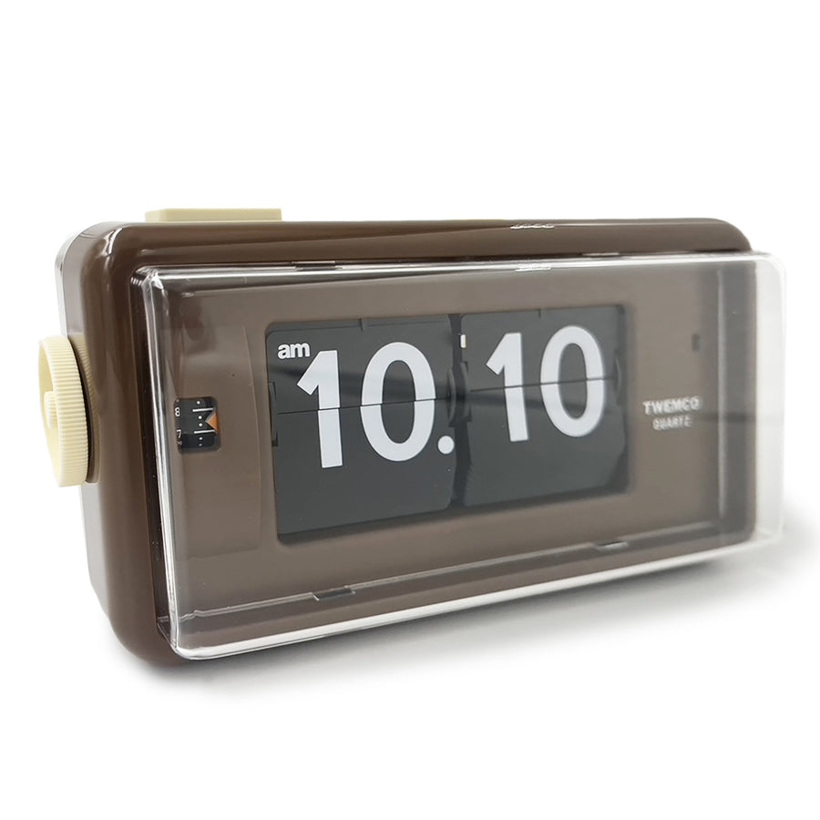 Jadco Flip Card Rotating Dial Alarm Wall and Desk Clock Brown 20cm AL30-Brown