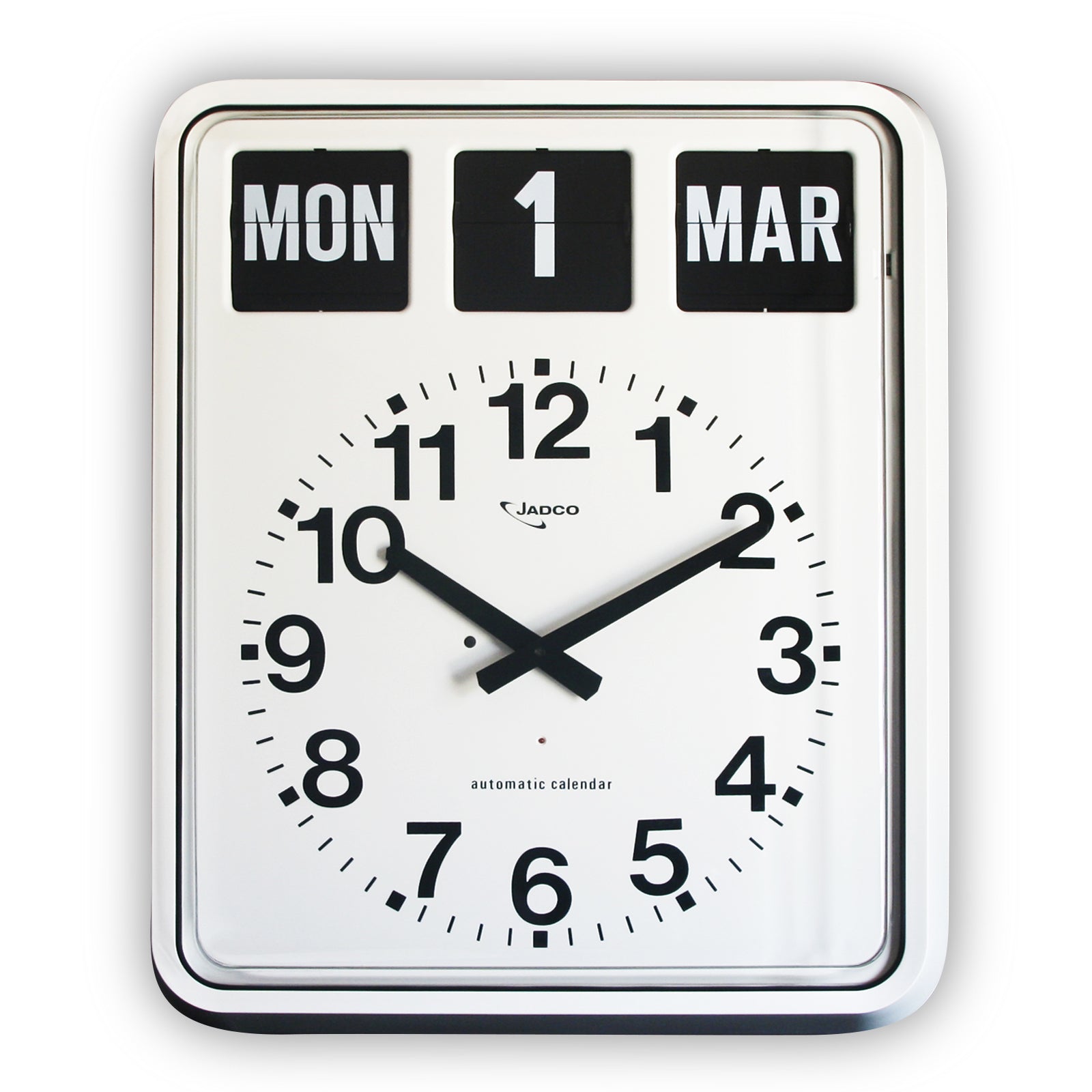 Jadco Giant Analogue Flip Calendar Wall Clock White 51cm BQ20 Main
