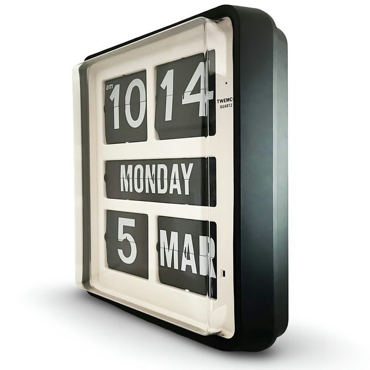 Jadco Giant Day Of The Week Flip Calendar Wall Clock, Black Rim, 57cm