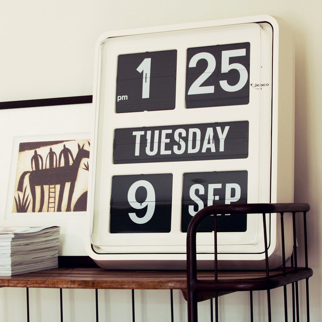 Jadco Giant Day Of The Week Flip Calendar Wall Clock White 57cm BQ1700 2