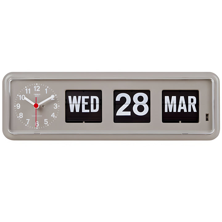 Jadco Horizon Analogue Flip Calendar Wall and Desk Clock Grey 33cm BQ38-Grey 1