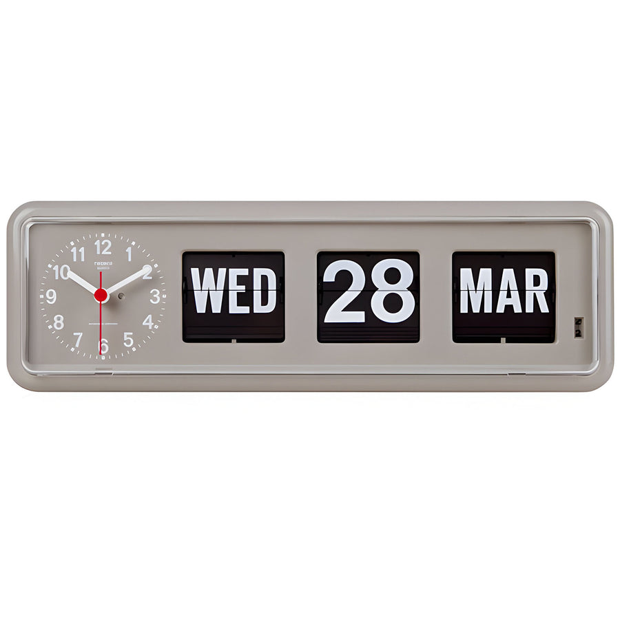 Jadco Horizon Analogue Flip Calendar Wall and Desk Clock Grey 33cm BQ38-Grey 1