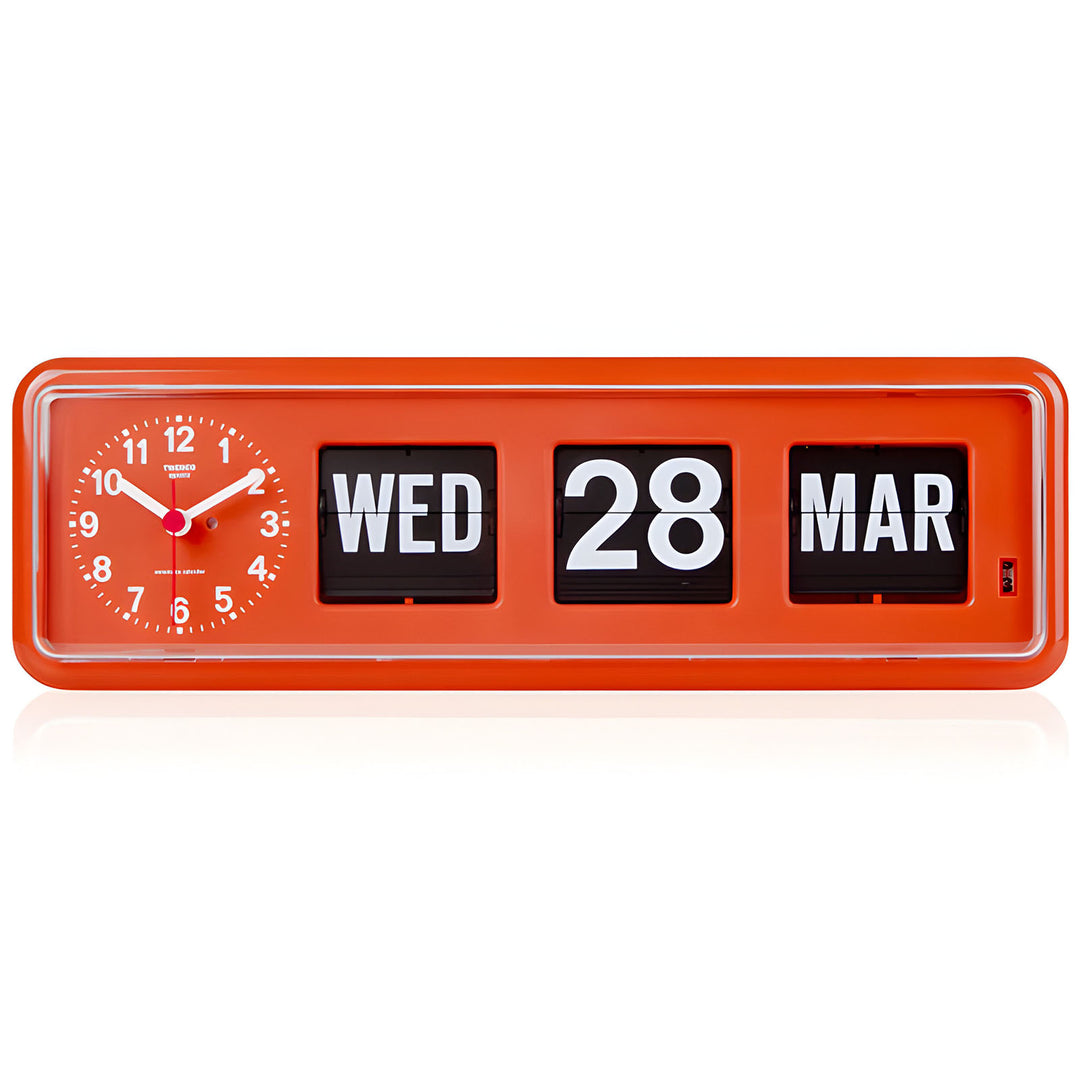 Jadco Horizon Analogue Flip Calendar Wall and Desk Clock Orange 33cm BQ38-Orange 1