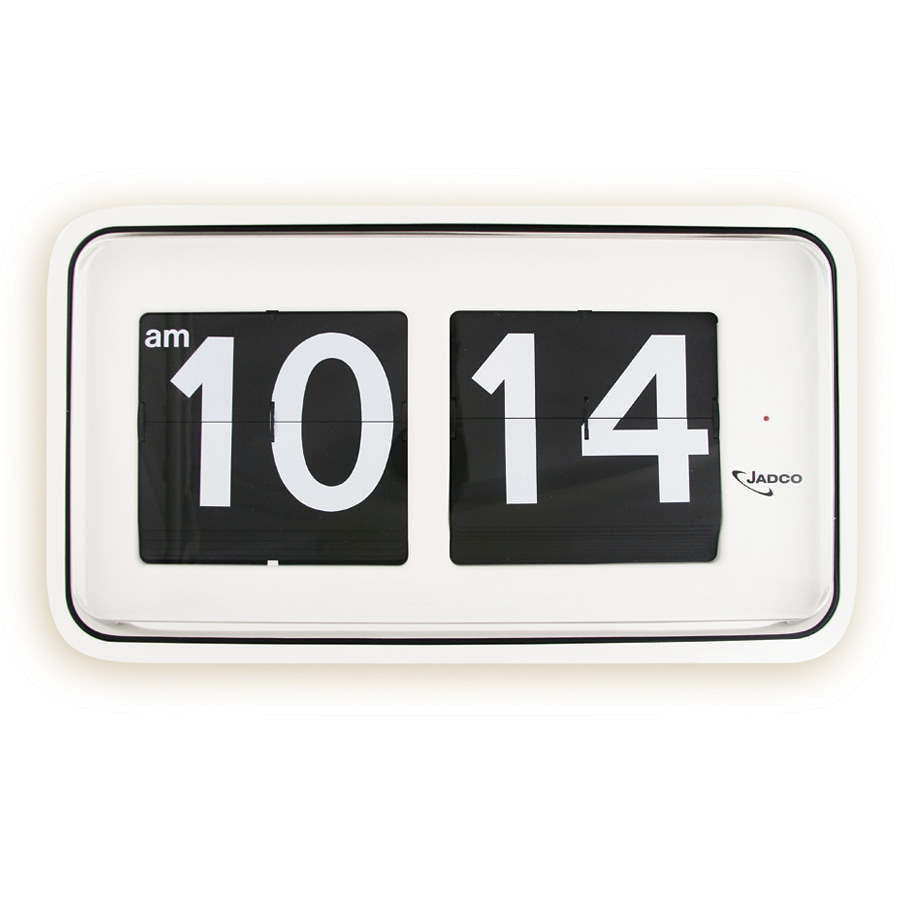 Jadco Jumbo Digital Flip Card Wall and Desk Clock 24hr White 48cm BQ10024HR 1 #time-format_24hr