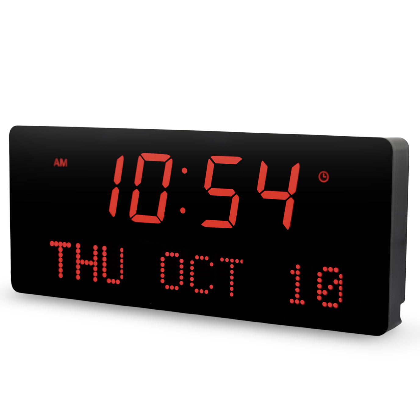 Large Mains Powered Red LED Calendar Remote Wall & Desk Clock – Oh Clocks