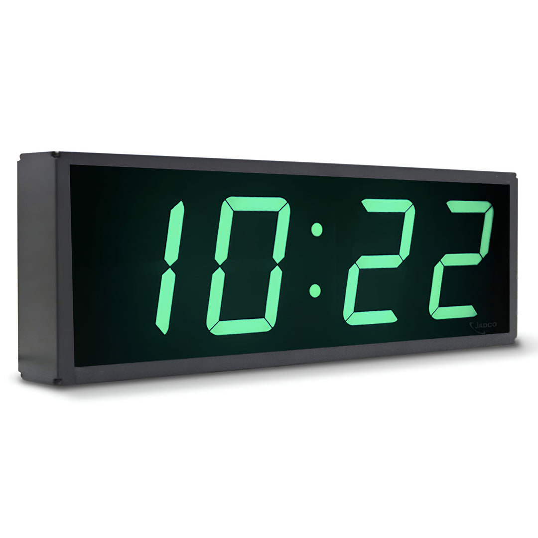 Jadco Large Mains Powered Green LED with Remote Wall Clock 42cm 4500-Green 1