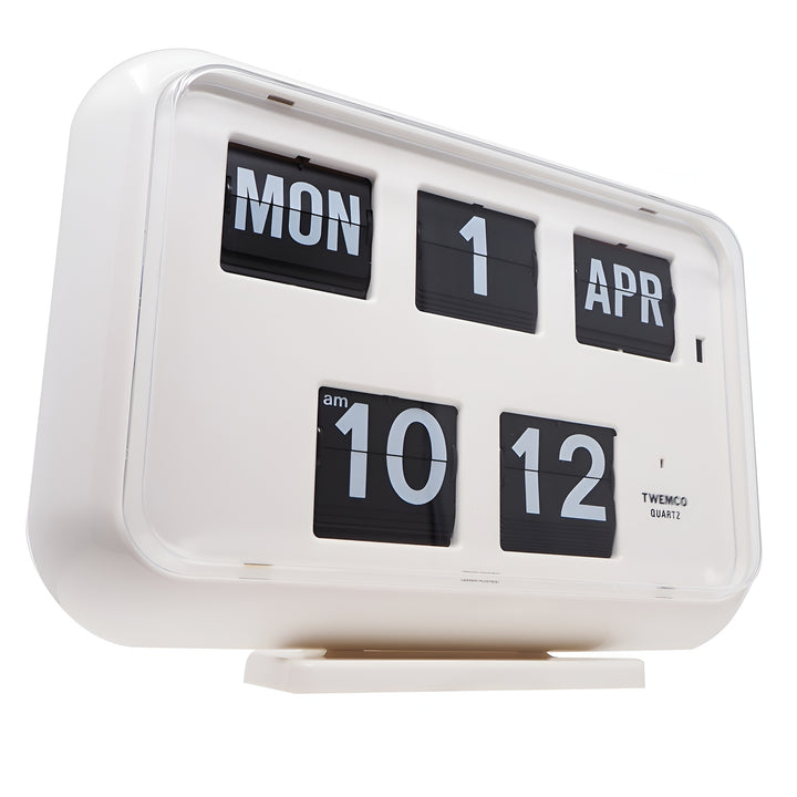 Jadco Mack Digital Flip Calendar Wall Desk Clock White Front QD35 New Lisfestyle Image 2