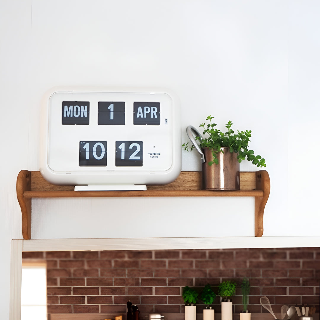 Jadco Mack Digital Flip Calendar Wall Desk Clock White Front QD35 New Lisfestyle Image 3