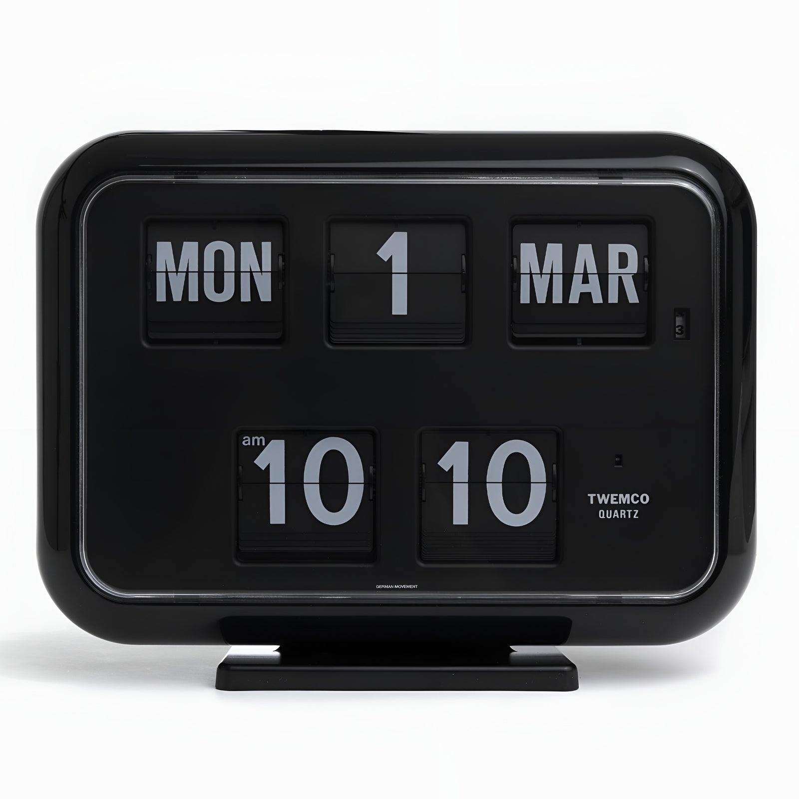 Jadco Mack Digital Flip Calendar Wall and Desk Clock Black 12hr 31cm QD35-12HR-Black New #time-format_12hr