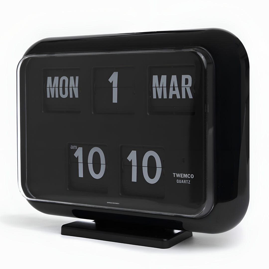 Jadco Mack Digital Flip Calendar Wall and Desk Clock Black 12hr 31cm QD35-12HR-Black New 2