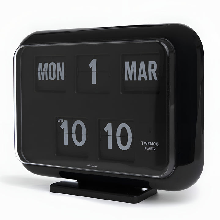 Jadco Mack Digital Flip Calendar Wall and Desk Clock Black 12hr 31cm QD35-12HR-Black New 2