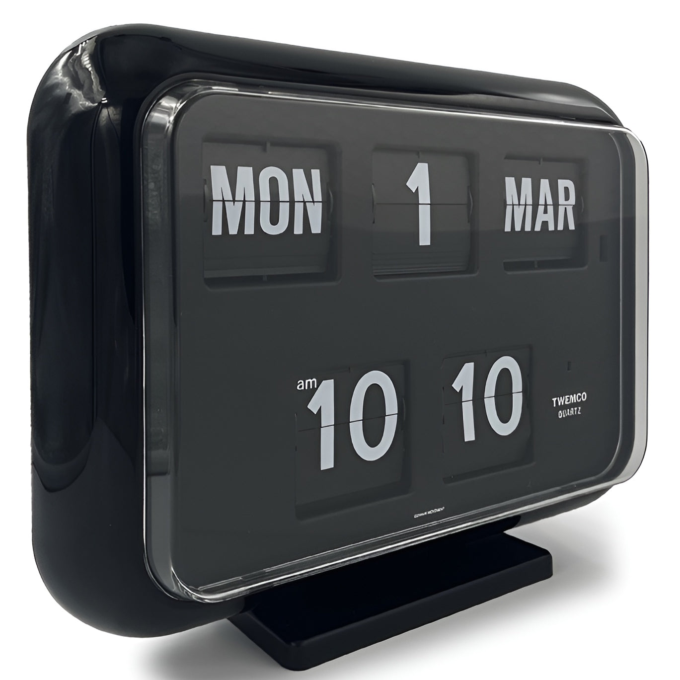Jadco Mack Digital Flip Calendar Wall and Desk Clock Black 12hr 31cm QD35-12HR-Black 1 #time-format_12hr