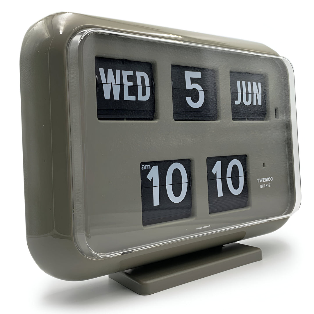 Jadco Mack Digital Flip Calendar Wall and Desk Clock Grey 12hr 31cm QD35-12HR-Grey 2 #time-format_12hr