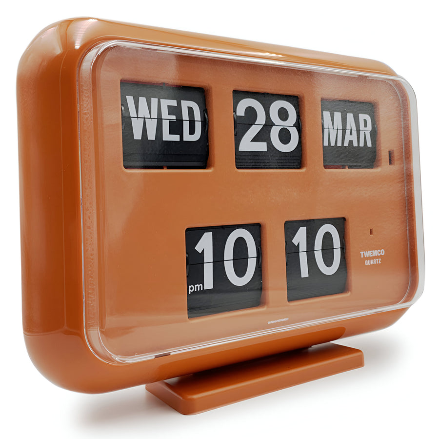 Jadco Mack Digital Flip Calendar Wall and Desk Clock Orange 12hr 31cm QD35-12HR-Orange 2