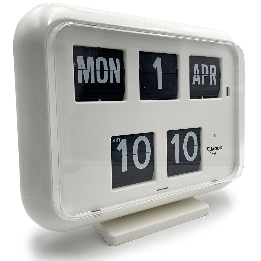Jadco Digital Flip Calendar Wall and Desk Clock 12hr White 31cm QD3524HR 5