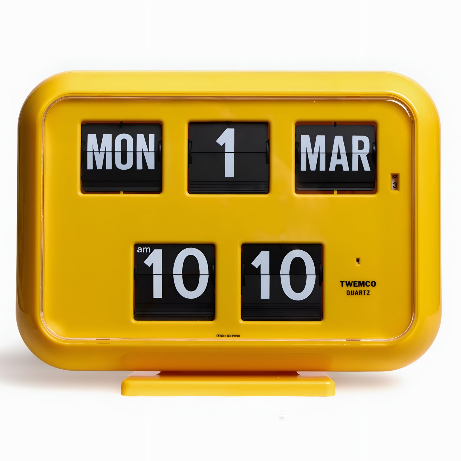 Jadco Mack Digital Flip Calendar Wall and Desk Clock Yellow 12hr 31cm QD35-12HR-Yellow New #time-format_12hr