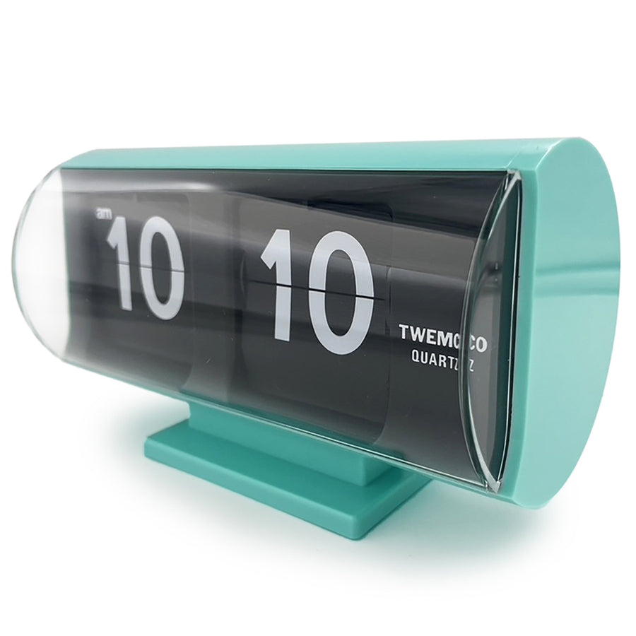 Jadco Marvin Cylindrical Digital Flip Card Desk Clock Aqua Green 18cm QT30T-AquaGreen