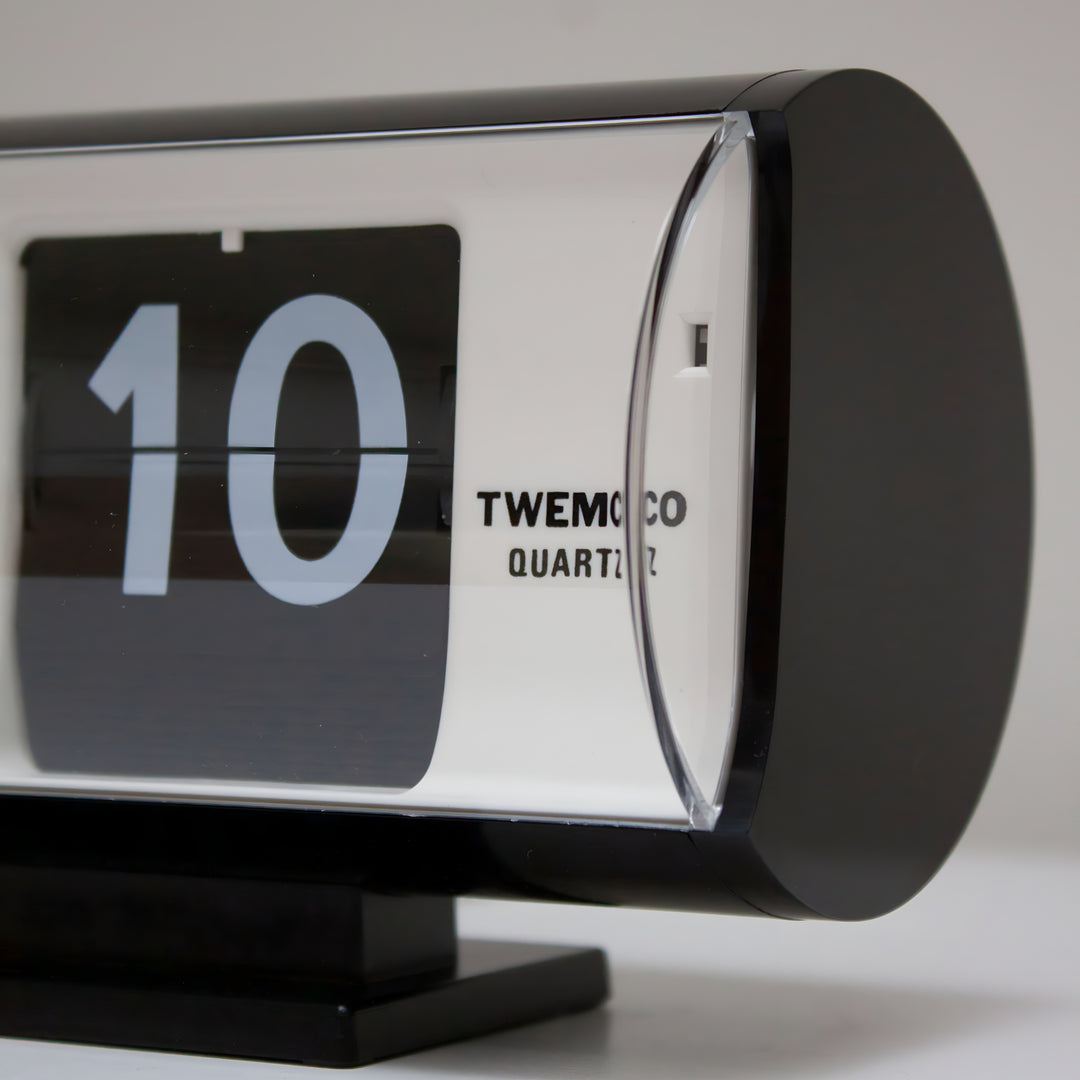 Jadco Marvin Cylindrical Digital Flip Card Desk Clock Black 18cm QT30T-Black 01
