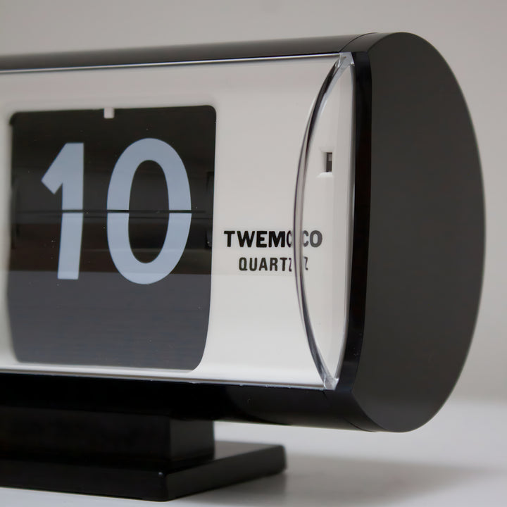 Jadco Marvin Cylindrical Digital Flip Card Desk Clock Black 18cm QT30T-Black 01
