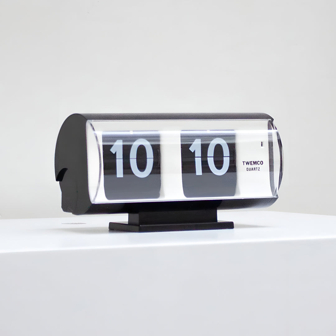 Jadco Marvin Cylindrical Digital Flip Card Desk Clock Black 18cm QT30T-Black 02